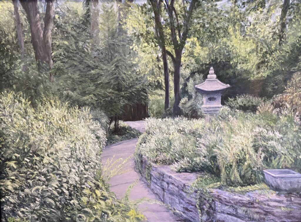 Gilbert Bolitho Garden Path oil on canvas painting