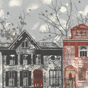 ean Burdick, Monoprint with silkscreen and hand painting